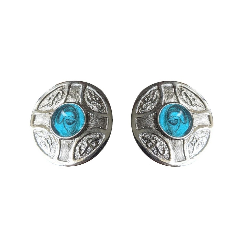 Two-Tone Medallion Earrings | Vintage 80s | Arthurian Renaissance